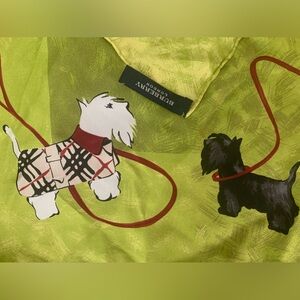 Vintage Burberry Dog Silk fabric 2 pieces